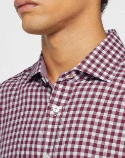 Chemise Slim Fit à imprimé vichy rouge/blanc