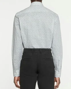 Chemise Slim Fit à imprimé mosaïque beige/vert