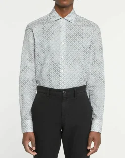 Chemise Slim Fit à imprimé mosaïque beige/vert