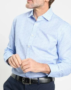 Chemise Slim Fit à imprimé coquillage bleu ciel