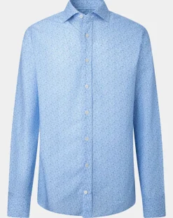 Chemise Slim Fit à imprimé coquillage bleu ciel