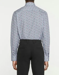 Chemise Slim Fit à imprimé floral bleue