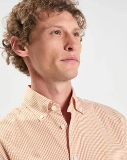 Chemise Slim Fit à micro carreaux jaune/blanc