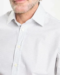 Chemise Slim Fit à micro imprimé géométrique blanche