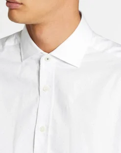 Chemise Slim Fit à pois blanche