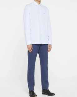 Chemise Slim Fit à rayures bleu ciel/blanc