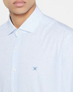 Chemise Slim Fit à rayures bleu ciel/blanc