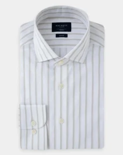 Chemise Slim Fit à rayures Smart écrue