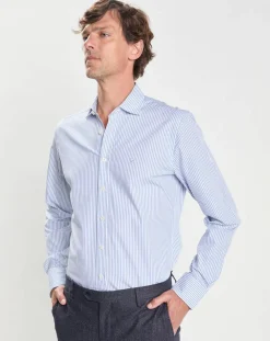 Chemise Slim Fit à rayures bleu clair