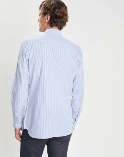 Chemise Slim Fit à rayures bleu clair