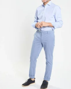 Chemise Slim Fit à rayures Milleraies bleu ciel