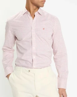 Chemise Slim Fit à vichy tricolore orange moyen