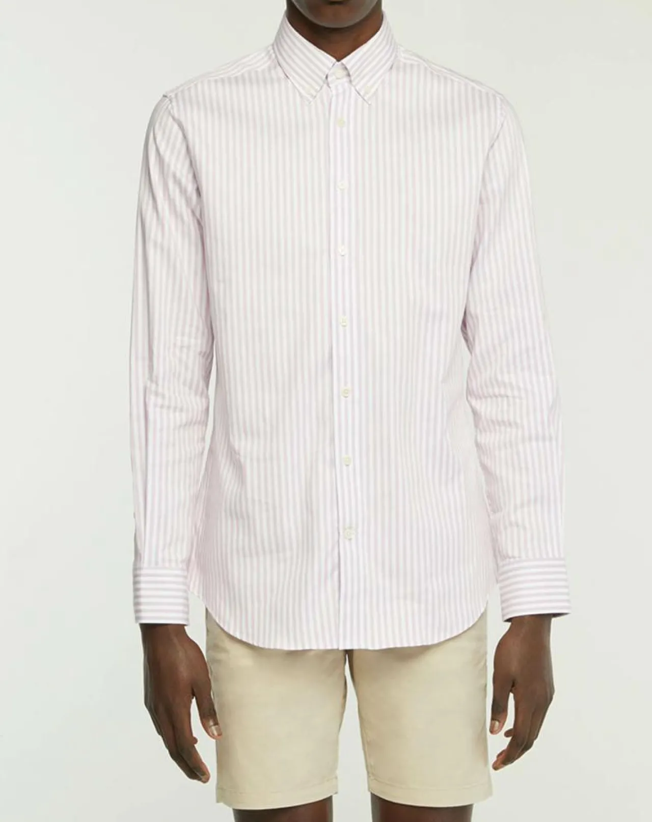 Chemise Slim Fit Biface à rayures rose