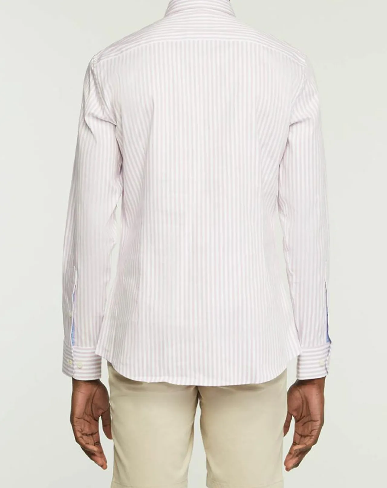 Chemise Slim Fit Biface à rayures rose