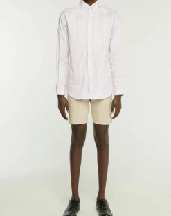 Chemise Slim Fit Biface à rayures rose