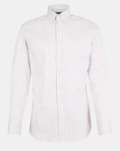 Chemise Slim Fit Biface à rayures rose