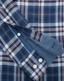 Chemise Slim Fit Dark à carreaux bleue