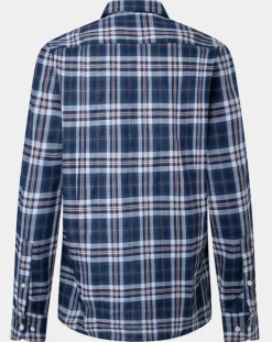 Chemise Slim Fit Dark à carreaux bleue