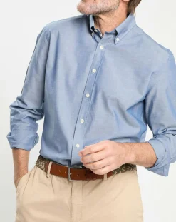 Chemise Slim Fit effet denim bleue