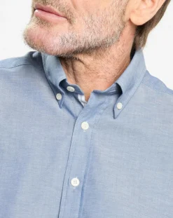 Chemise Slim Fit effet denim bleue