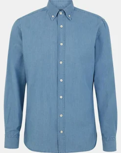 Chemise Slim Fit en Denim bleue