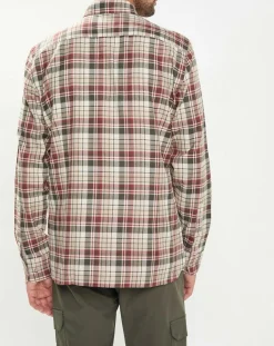 Chemise Slim Fit en Flanelle Tartan beige/rouge/kaki