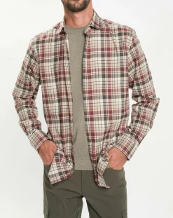 Chemise Slim Fit en Flanelle Tartan beige/rouge/kaki
