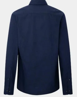 Chemise Slim Fit en Flanelle unie bleu moyen