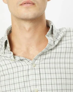 Chemise Slim Fit en Flanelle à carreaux gris clair