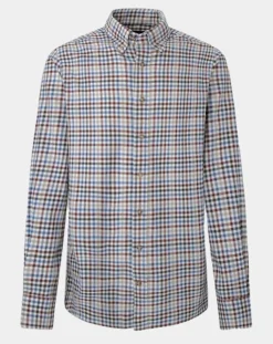 Chemise Slim Fit en Flanelle Vichy multicolore