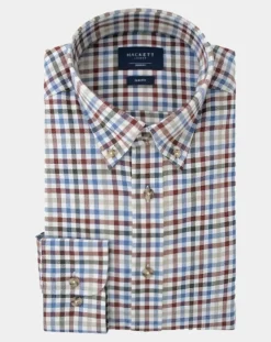 Chemise Slim Fit en Flanelle Vichy multicolore