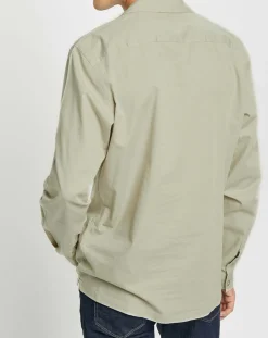 Chemise Slim Fit en Laine mélangée beige