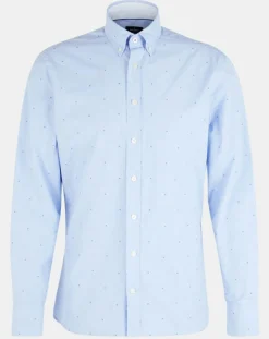 Chemise Slim Fit Fil Coupé imprimée bleue