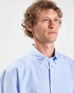 Chemise Slim Fit Fil Coupé imprimée bleue