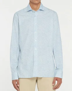 Chemise Slim Fit Imprimé en allover bleu clair