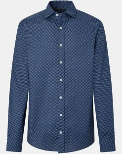 Chemise Slim Fit imprimée bleu foncé