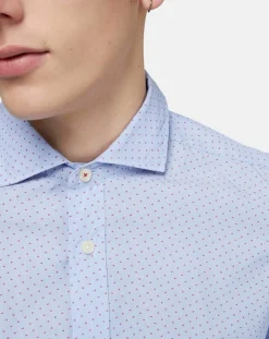 Chemise Slim Fit imprimée bleue