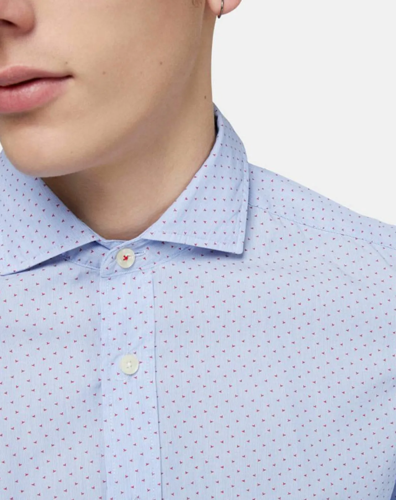 Chemise Slim Fit imprimée bleue