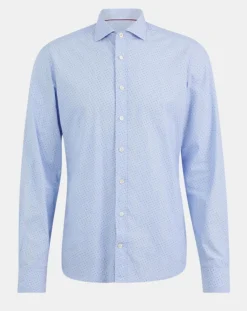 Chemise Slim Fit imprimée bleue