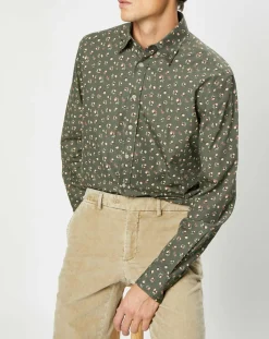 Chemise Slim Fit imprimée kaki