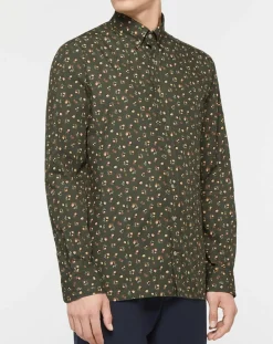 Chemise Slim Fit imprimée kaki