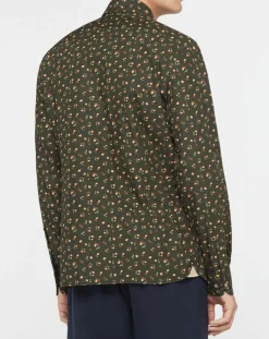 Chemise Slim Fit imprimée kaki