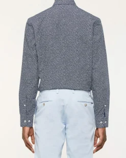 Chemise Slim Fit imprimée bleue