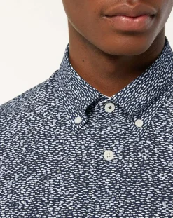 Chemise Slim Fit imprimée bleue