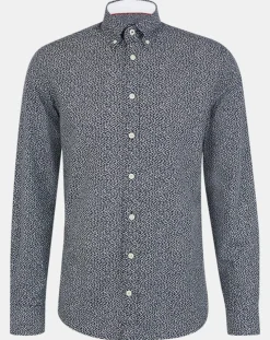 Chemise Slim Fit imprimée bleue