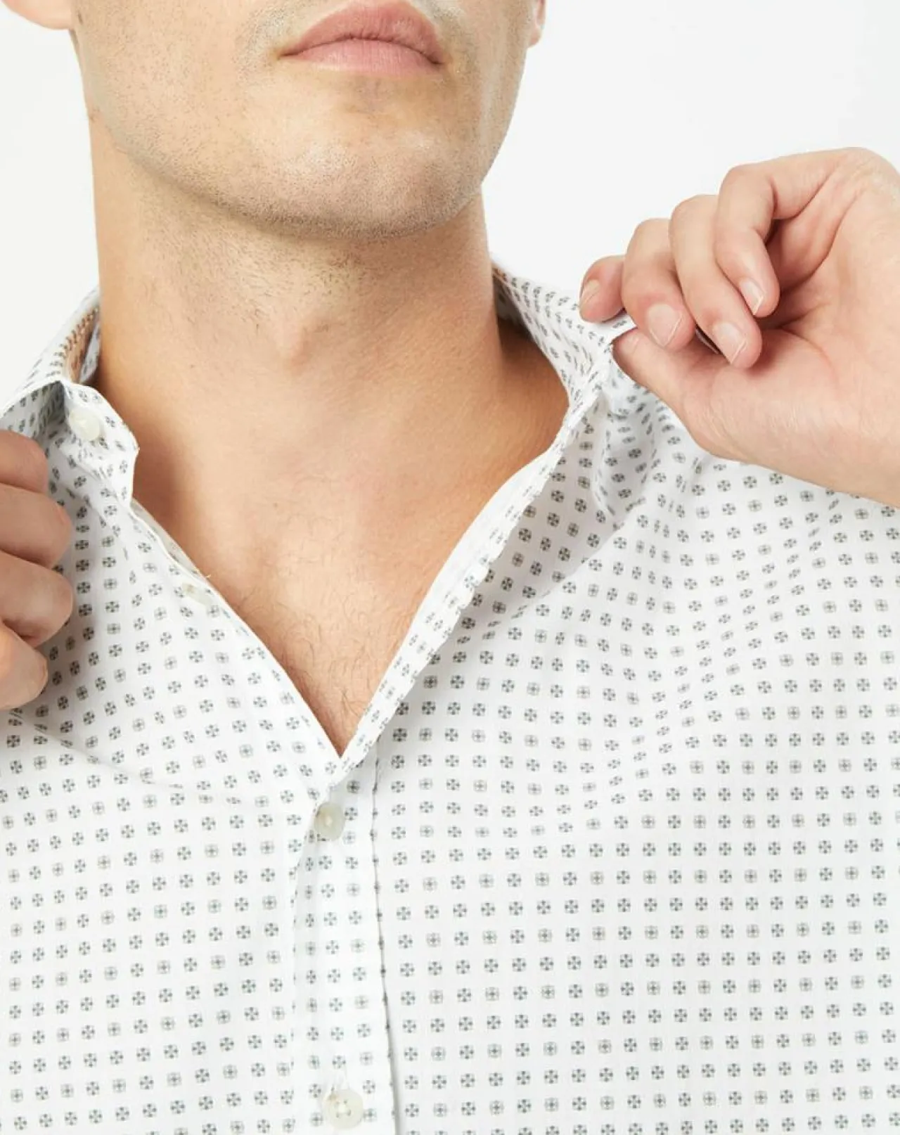 Chemise Slim Fit imprimée foulard blanche