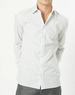 Chemise Slim Fit imprimée foulard blanche