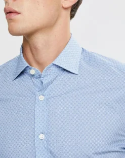 Chemise Slim Fit imprimée Color bleu ciel
