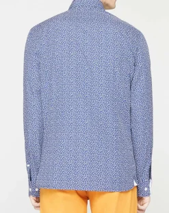 Chemise Slim Fit imprimée bleu foncé