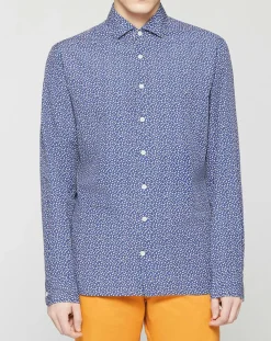 Chemise Slim Fit imprimée bleu foncé